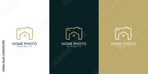 Home photography logo design. Creative studio, Real estate logo concept. Vector logo