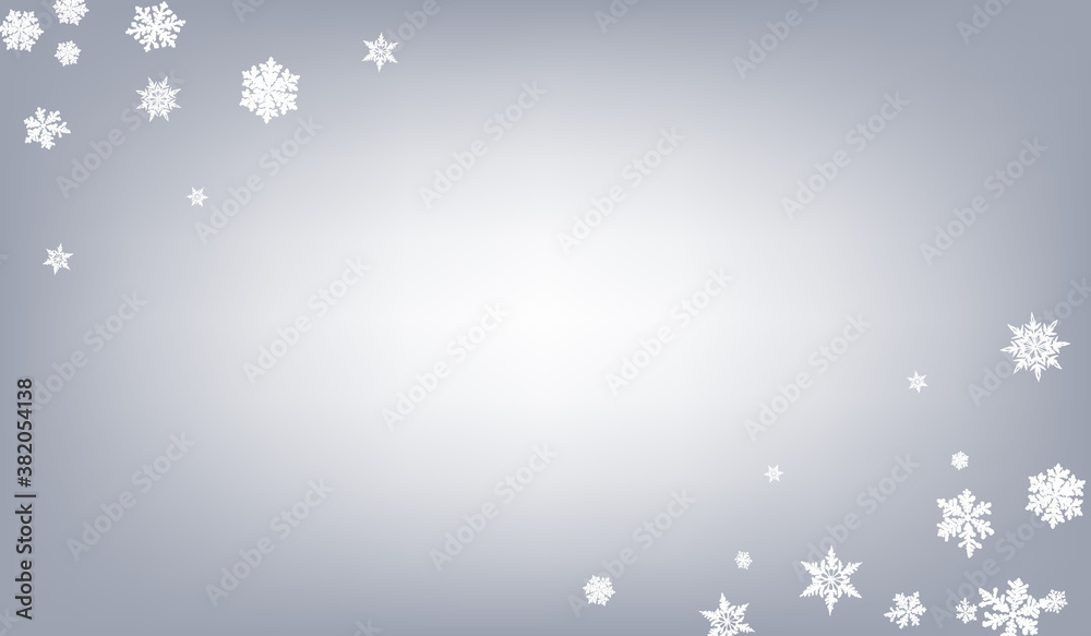 Silver Snowflake Panoramic Vector Gray 