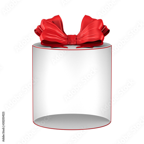 open white gift box with re...