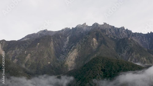 Panning Drone Shot of Mount Kinabalu From Desa Dairy Farm, Sabah East Malaysia.mp4 photo