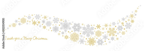 雪の結晶　曲線状のクリスマス装飾