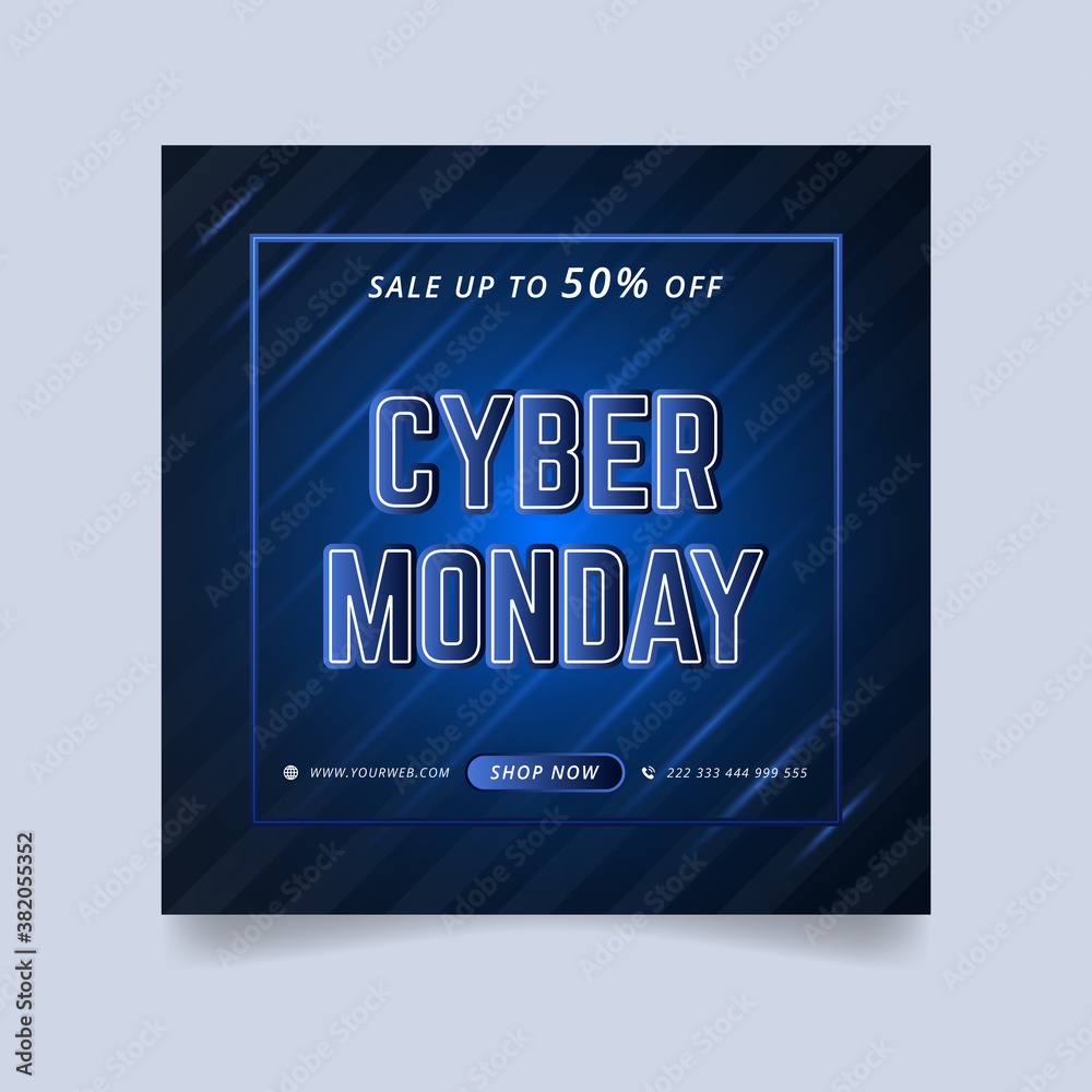 Fototapeta premium Cyber Monday Sale Offer Social Media Banner Design