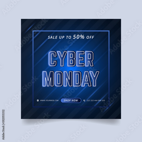 Cyber Monday Sale Offer Social Media Banner Design