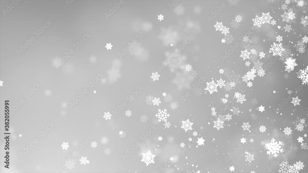 Silver Sparkling Lights Festive Loop Snow background with texture. Abstract Christmas twinkled bright bokeh defocused and Falling stars. Winter Card or invitation Silver Sparkling Lights Festive Loop Snow background with texture. Abstract Christmas twinkled bright bokeh defocused and Falling stars. Winter Card or invitation