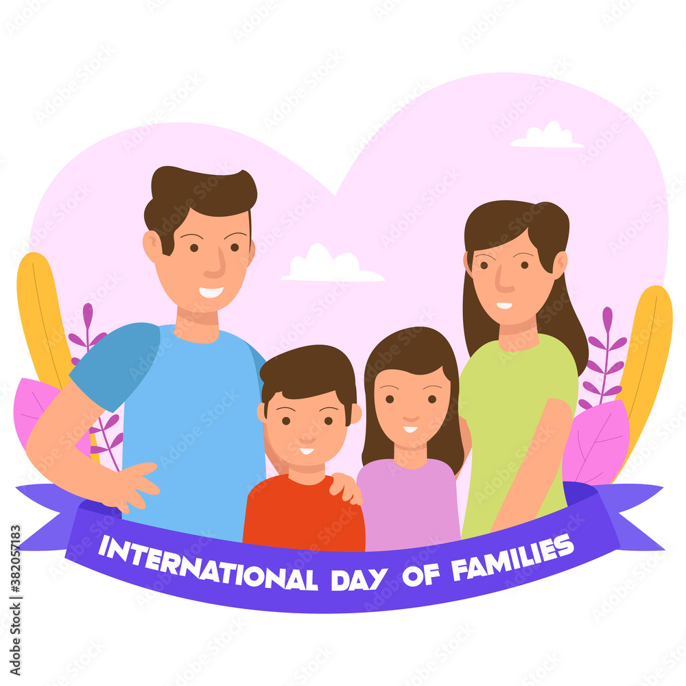 International day of family illustration concept for landing page and website International day of family illustration concept for landing page and website