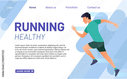 Illustration of a person running to maintain health. Modern illustrations for landing pages, websites and many more