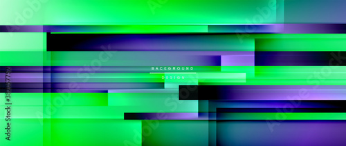 Dynamic lines on fluid color gradient. Trendy geometric abstract background for your text, logo or graphics