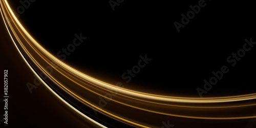 Black background with golden fractal wave