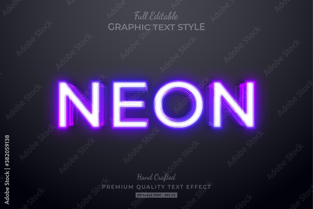 Purple Neon Editable Text Style Effect Premium