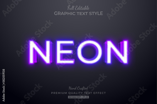 Purple Neon Editable Text Style Effect Premium
