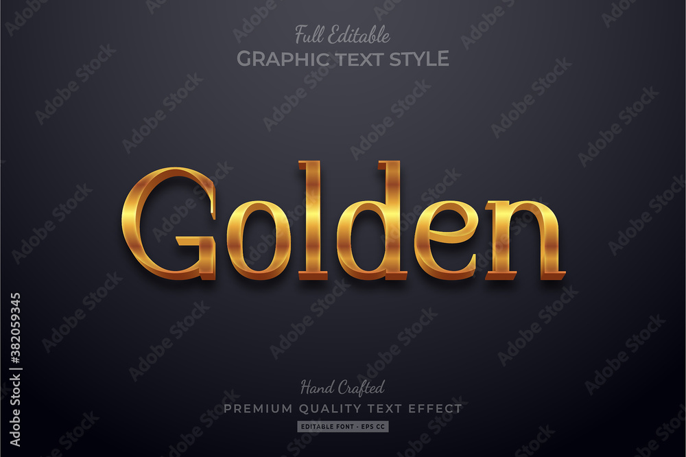 Golden Elegant Editable Text Style Effect Premium