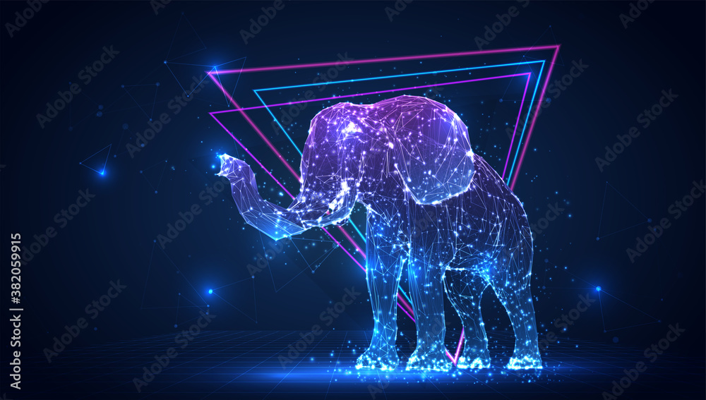 Fototapeta premium vector 3d from triangular polygons on a blue background