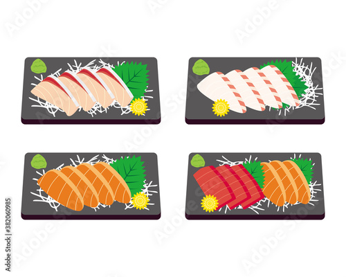 刺身盛り合わせのベクターイラスト　