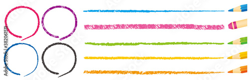 crayon line marker collection Vector