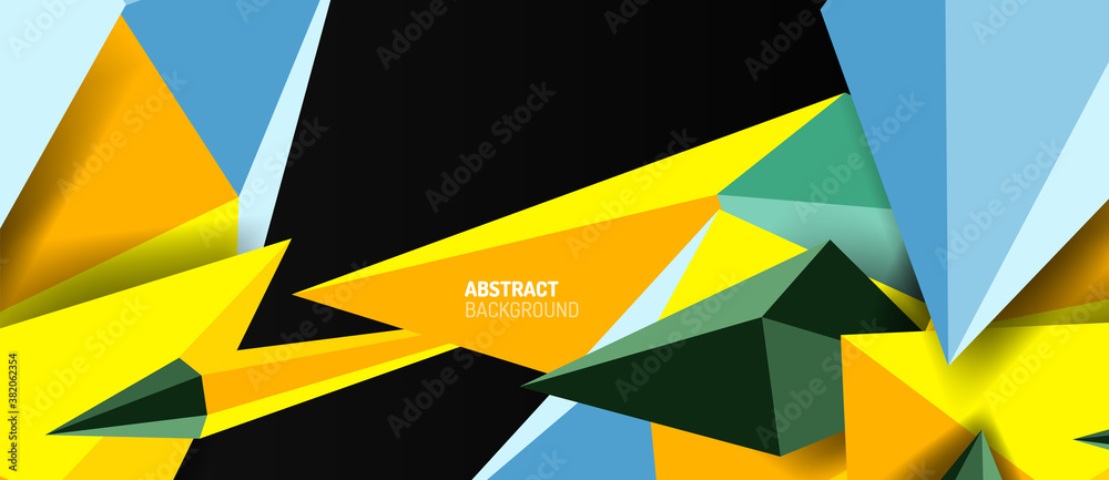 3d low poly abstract shape background vector illustration