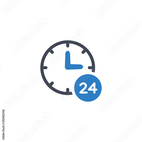 Free Download Clock with number 24 icon - GFXLoad