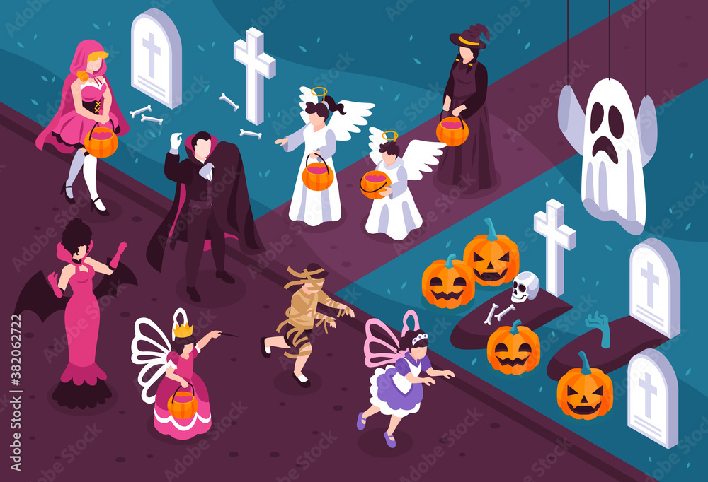 Halloween Isometric Illustration Halloween Isometric Illustration