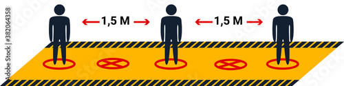 
illustration of keeping your distance during the Covid-19