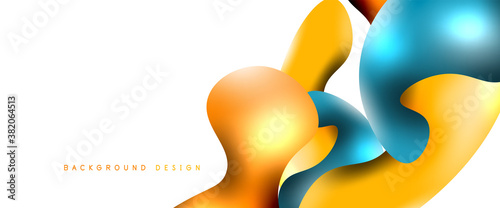 Bubbles abstract background. Liquid splashes on white vector template