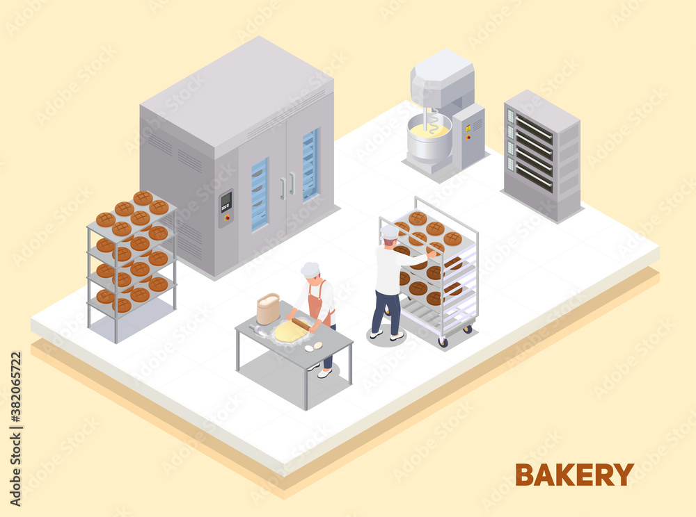 Obraz premium Bakery Isometric Composition