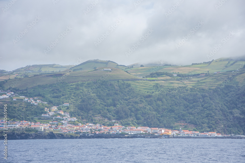 Walk on the Azores archipelago. Discovery of the island of sao jorge, Azores. Velas