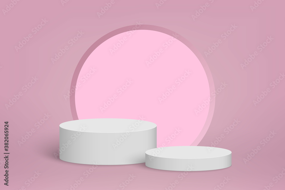 3d minimal scene with white podium, Cosmetic product presentation background 3d minimal scene with white podium, Cosmetic product presentation background