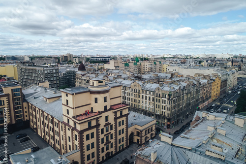 Aerial Townscape of Saint Petersburg City. Petrogradsky District © K-VV