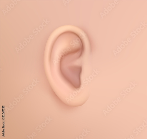 vector human ear. hearing treatment, plastic surgery, implantation