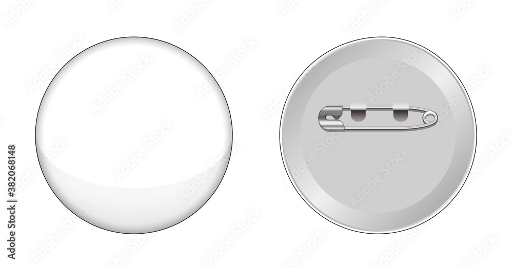 Pin badge ( PinBack button ) template vector illustration Pin badge ( PinBack button ) template vector illustration