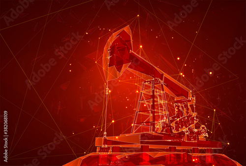 vector 3d oil rigs from polygons and lines