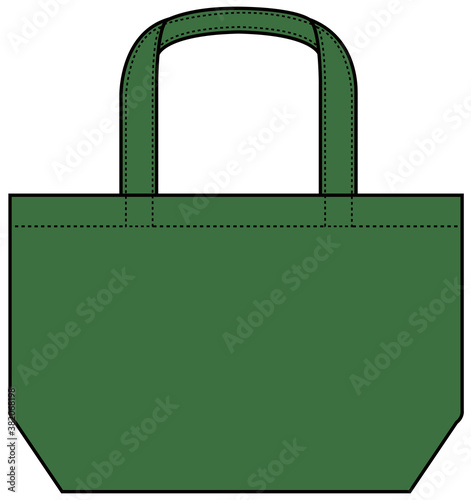 Small tote bag (ecobag , shopping bag) template vector illustration