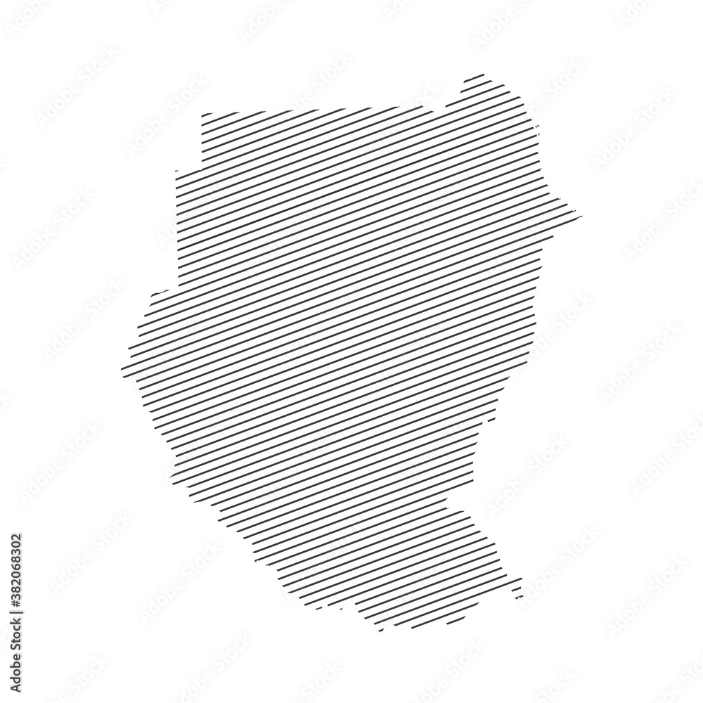 lines map of Sudan isolated on white background Stock Vector | Adobe Stock