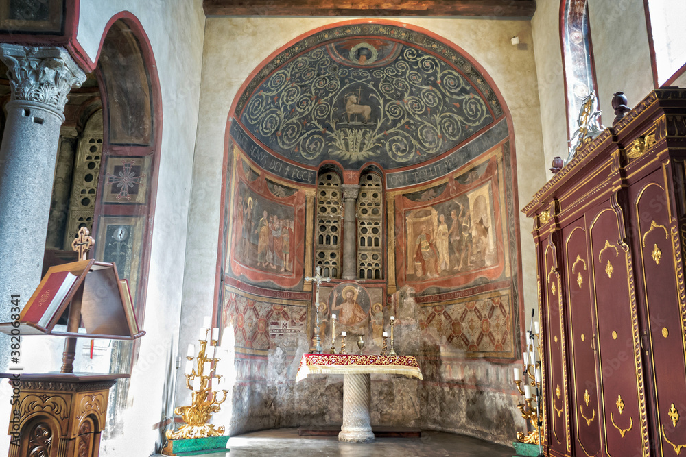 Altar in Santa Maria in Cosmedin church - Rome Italy