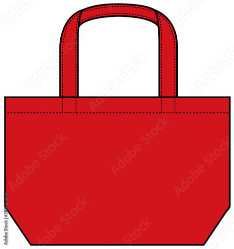Small tote bag (ecobag , shopping bag) template vector illustration