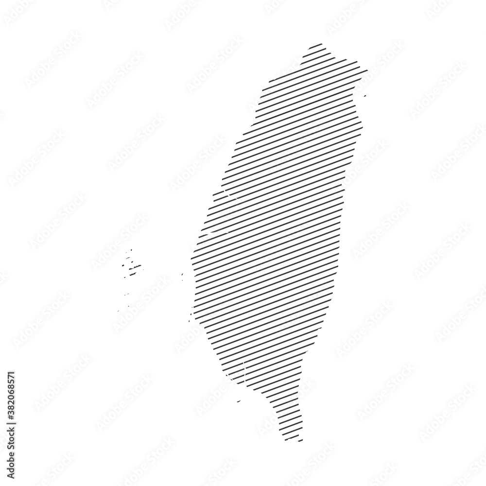 lines map of Taiwan isolated on white background	
