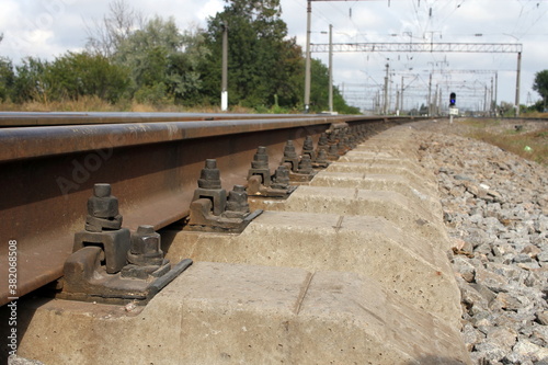 Fényképezés railway, fastening the roadbed to the ground