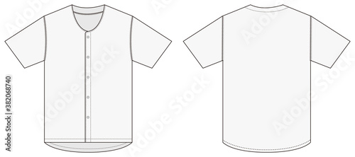Jersey shortsleeve shirt (baseball uniform shirt) template vector illustration