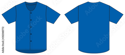 Jersey shortsleeve shirt (baseball uniform shirt) template vector illustration