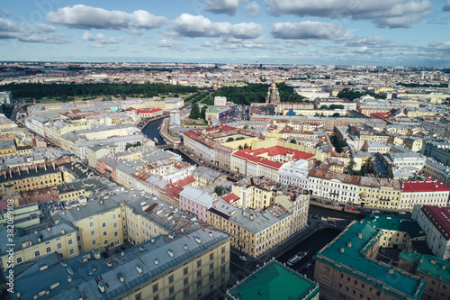 Aerial Townscape of Saint Petersburg City. Central  District