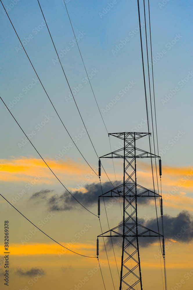 power lines at sunset power lines at sunset