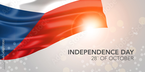 Czech republic happy independence day vector banner, greeting card