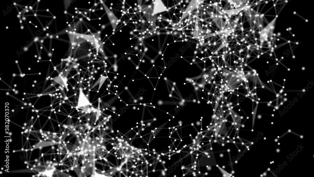 Connecting lines and dots.Big data visualization Loop background. Abstract technology glowing connections in space with particles. communications, technology, internet, plexus, social media Connecting lines and dots.Big data visualization Loop background. Abstract technology glowing connections in space with particles. communications, technology, internet, plexus, social media