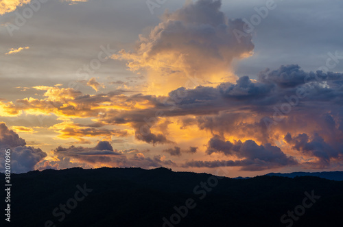 sunset over the mountains