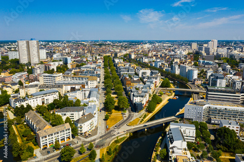 Foto Top view of the city of Rennes. Brittany. France