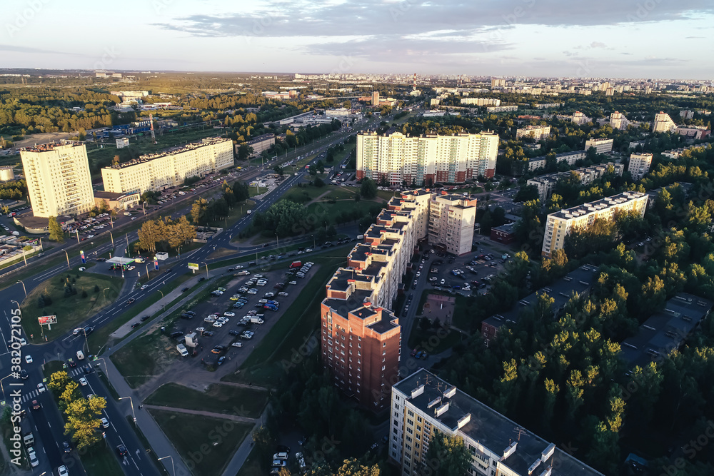 Aerial Townscape of Saint Petersburg City. Kalininsky District Aerial Townscape of Saint Petersburg City. Kalininsky District