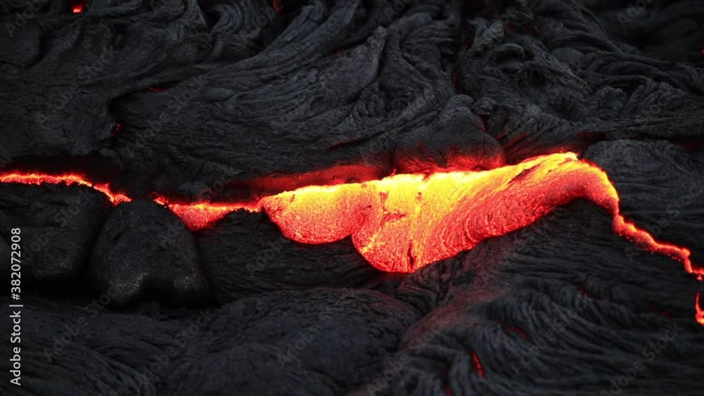 Volcanic lava flow, Hawaii