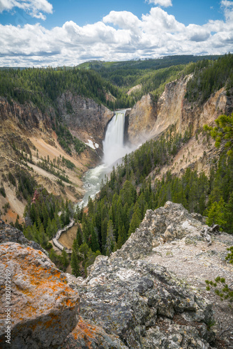 lower falls of the yellowstone national park  wyoming  usa