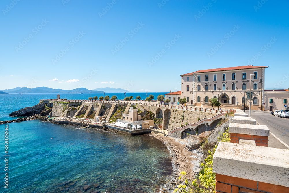 View at the Town beach in Piombino - Italy