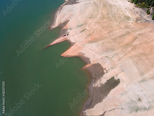 Aerial view of Domlyan Reservoir, Bulgaria