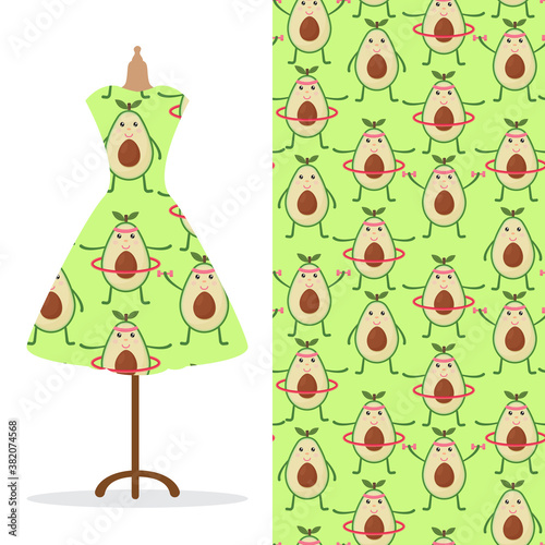 Womens long dress mock up with bright seamless